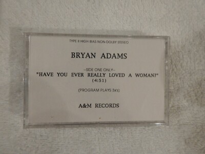 Bryan Adams ''Have You Ever Really Loved a Woman'' NEW PROMO ONLY CASSETTE! PHOTOS