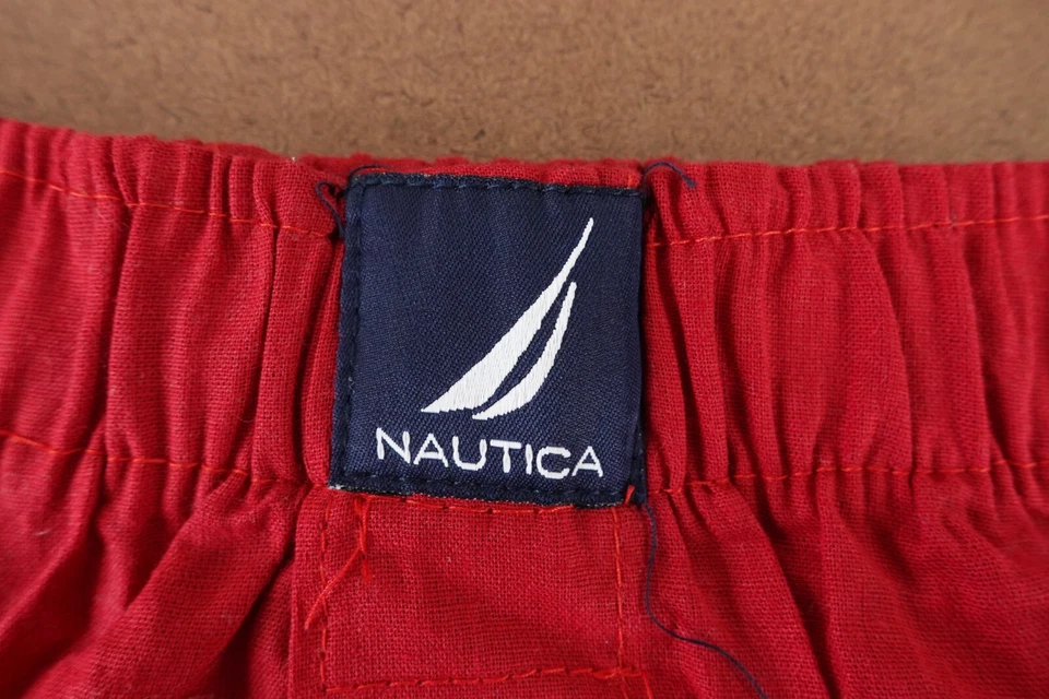 Nuevos calzoncillos boxer clásicos de algodón rojo Nautica para hombre talla pequeña Foto 4 de 4