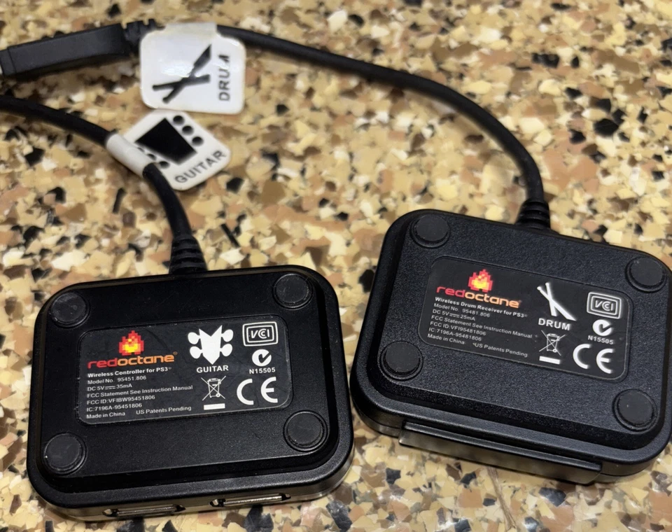 PS3 Guitar Hero GUITAR & DRUM Dongle Set Receiver Red Octane Wireless (D2) - Image 3 of 3