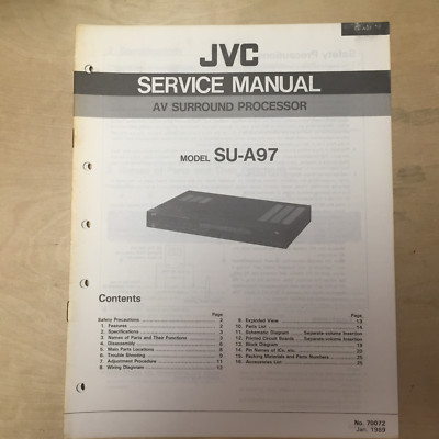 JVC Service Manual for the SU-A97 AV Surround Processor ~ Repair