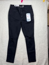 NEW Seven 7 Women's Tummyless High Rise Skinny Stretch Blue Jeans Size 6 30X30