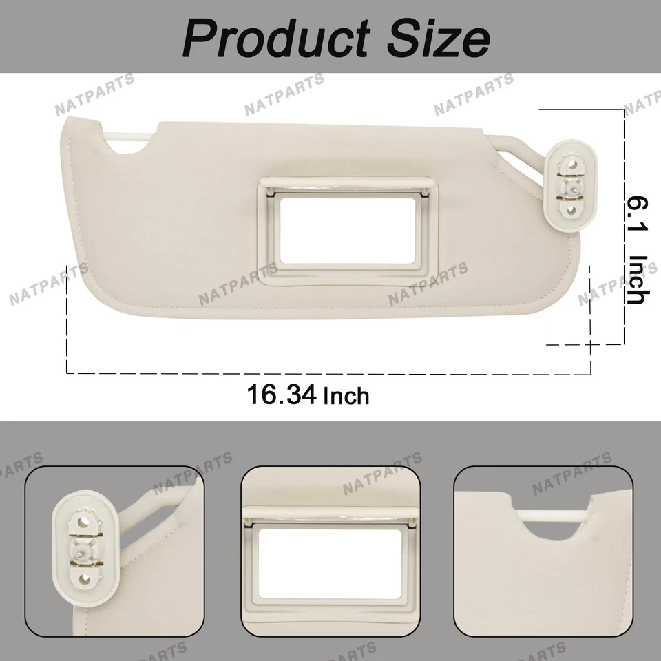 Parasol pasajero derecho para Chrysler Sebring 2007-2010 1HW51DW1AA XR33DW1AA Foto 4 de 4