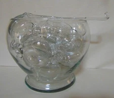 CLEAR GLASS RIEKES CRISA, 20 PCS. PUNCH  SET, BOWL  + LADLE + 18 CUPS, FESTIVAL