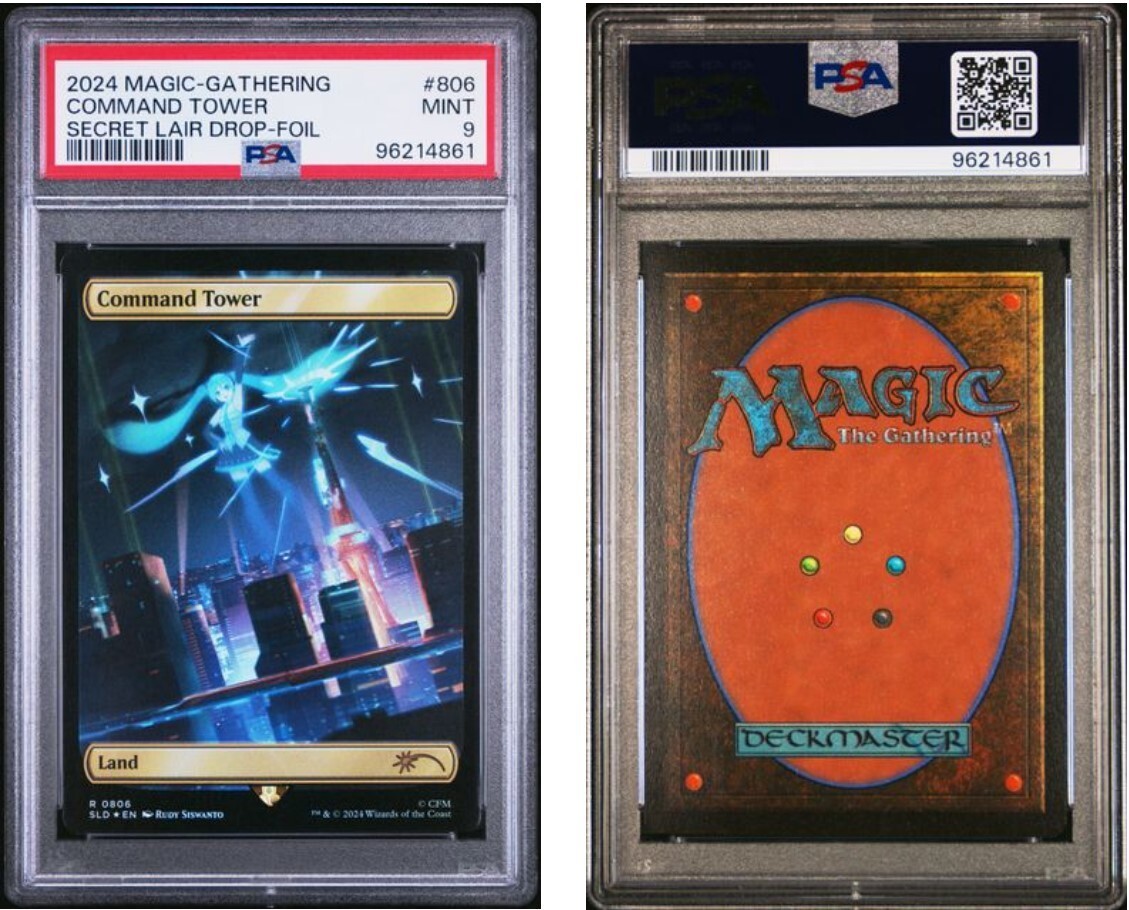 MTG PSA 9 Hatsune Miku Command Tower Foil #806 Secret Lair