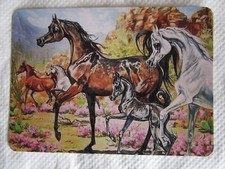 HORSE SWAP CARD~MODERN NEW~ARABIAN HORSE FAMILY AND HERD SCENE#26