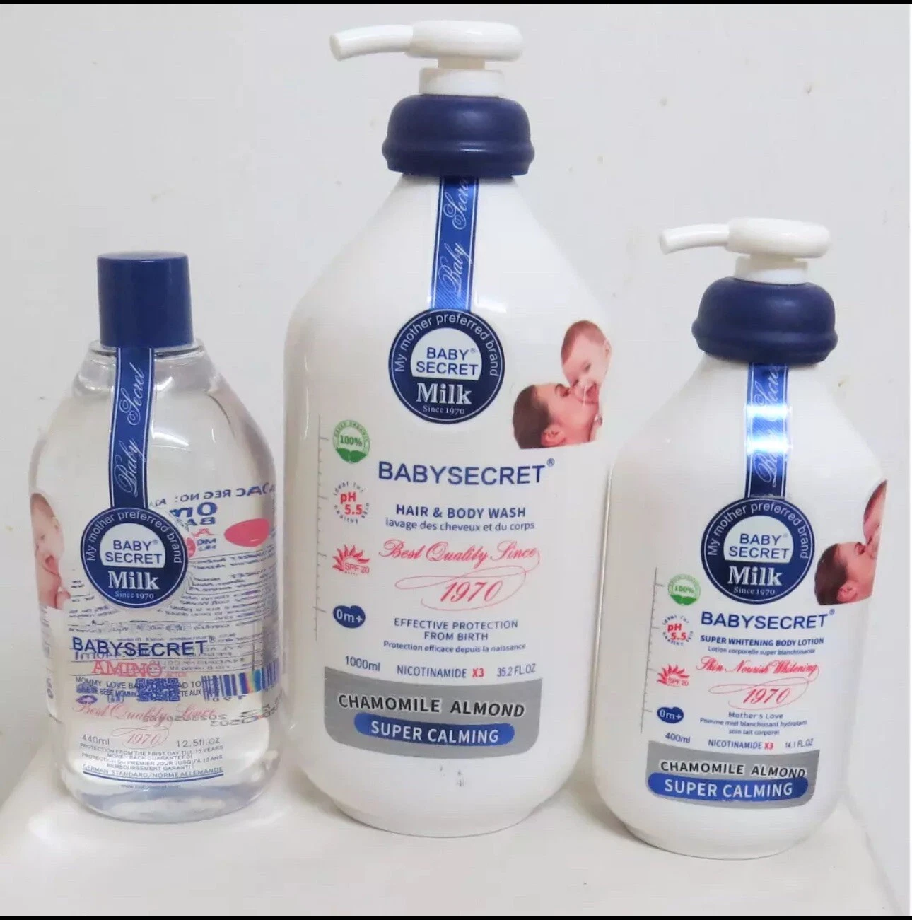 Baby Secret super whitening Lotion + Shower Gel + Oil - Protection From Birth
Opens in a new window