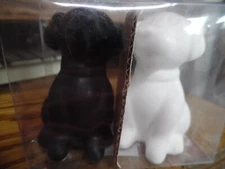 Old East Main refined rustic black & white puppy dogs salt & pepper shakers NEW