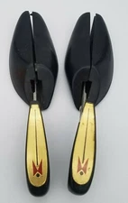 Vintage Black Gold Red Mid Century Modern MCM Shoe Trees O.A. Miller Large 12"