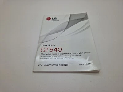 New Old Stock English LG GT540 User Guide Manual - Image 1 of 4