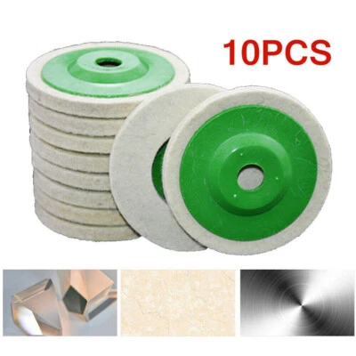 UNBRANDED (无品牌) 10PCS 100mm 4 Inch Wool Buffing For Grinder Wheel Felt Polishing Disc Pad Kit