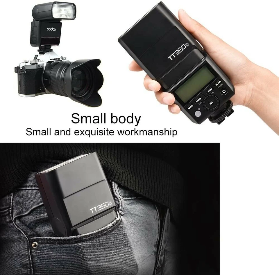 Flash Speedlite para cámara Godox TT350o Mini 2.4G HSS TTL EE. UU. para Olympus Panasonic Foto 2 de 4