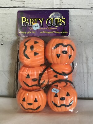 Vintage Unused Set 6 Halloween Party Blow Mold Pumpkin Jack O Lantern ...