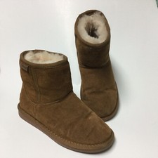 Minnetonka Women s Boots Size 6 Sherpa Lined Brown Beige Mid Calf Length