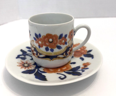 ANCAP Espresso Cup Saucer Set Demitasse Mini 07/115 Mandarin Floral Italy Rare