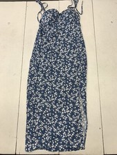 Shein Womens Blue White Floral Print Dress Size Large