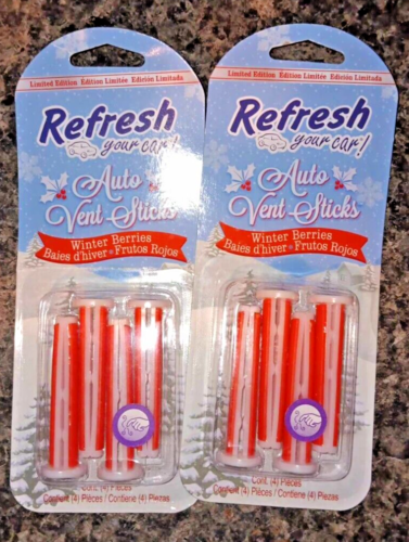 Refresh Long Lasting Best Car Vent Air Freshener, 2 PKS - Winter Berries 8 Stick