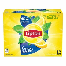 2 X 12 Cans of Lipton Lemon Iced Tea 340 ml Each- 