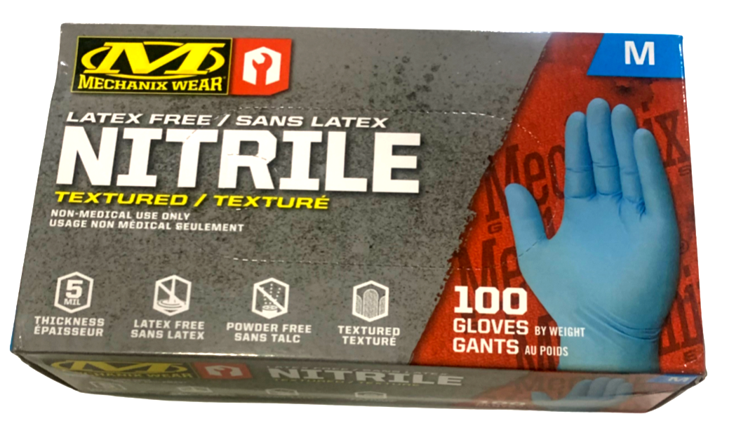 Mechanix Wear 5 Mil Nitrile Latex Free Disposable Gloves, Medium, Blue eBay