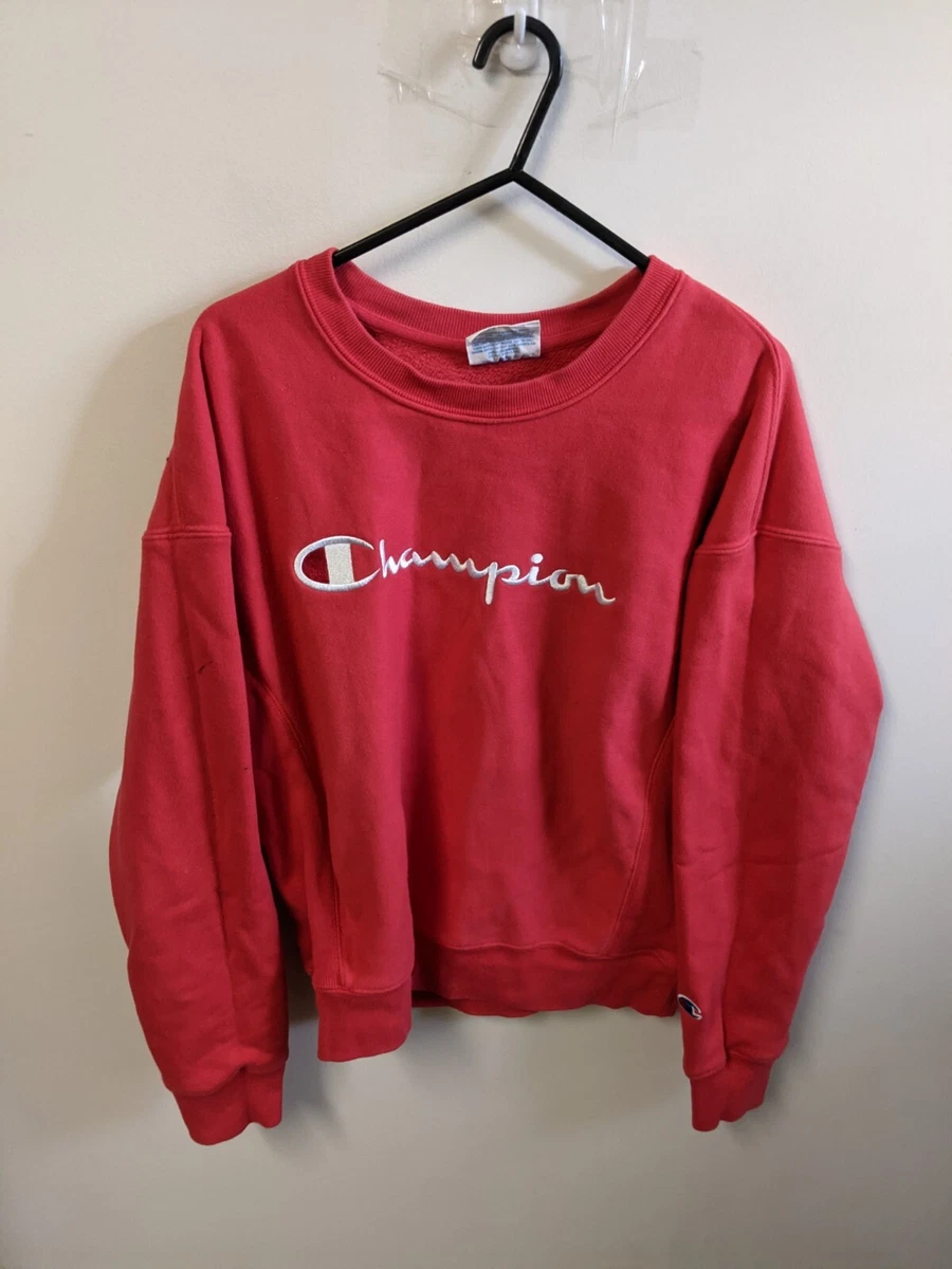 Champion Jumper Mens Small Red Reverse Weave Heavyweight High GSM