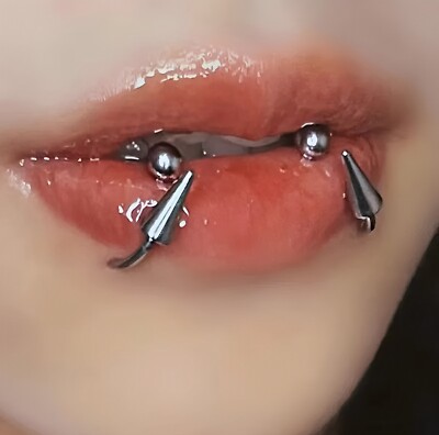 10mm Mm Helix Ring Pair Snake Bite 10mm Spike Ring Lip Earring