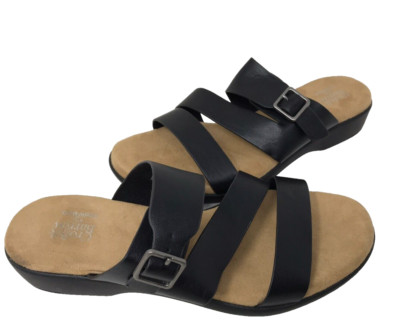 Croft & Barrow Women's Laylah Black Comfort Slip On Sandals Size:9 196EF