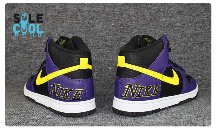 Nike Dunk High EMB Lakers Black Purple Sneakers DH0642-001 | eBay