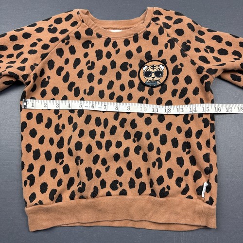 Hux Kids Girls Animal Print Sweatshirt Size 8 Brown Leopard Crewneck Pullover - Picture 9 of 12