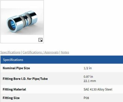 Lokring   MAS-3000-CPL-P08, COUPLING / CS-CPL-P08