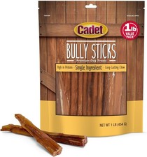 Cadet Bully Sticks for Small Dogs, All-Natural Beef Pizzle, 1 Pound