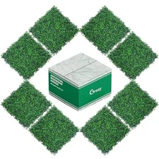 20"x20" Grass Wall,8PCS Artificial Boxwood Panels,4 Layers Plant Wall, Greene...