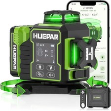 Huepar W03CG Construction Laser Level Tool 3D Lines Rotating Base LCD Screen