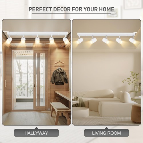 Plug in Track Lighting, LED Track Light Kit, White 5-Light Large Track Lights... - Picture 7 of 9