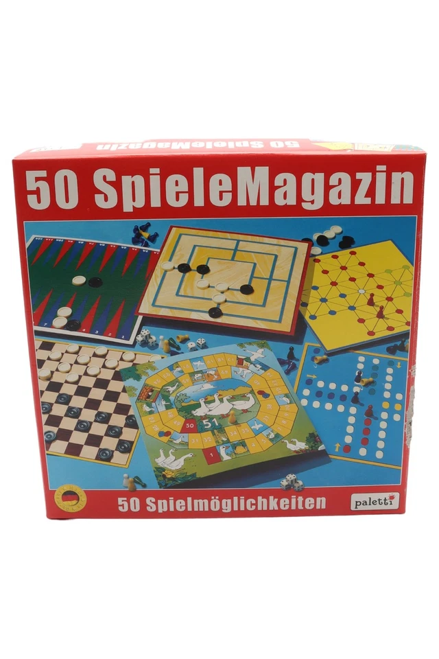 Paletti 50 SpieleMagazin Brettspiel Klassische Sammlung Backgammon Mühle Dame