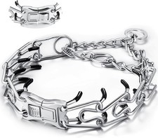 Dog Collar, Adjustable Quick Release Stainless Steel Dog Training Collar with Me