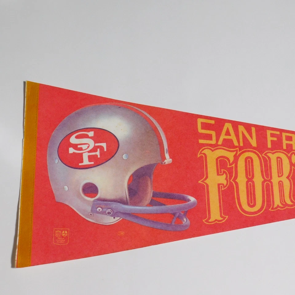 Vintage Original 1970s SAN FRANCISCO 49ers NFL Helmet Logo Full Size Pennant - Image 2 of 4