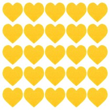 Felt Heart Shape Pom Valentine's Day Craft 3.94x3.94 Inch Yellow 100 PCS