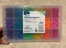 Assorted Pony Beads Mega Box 2300 Pieces Hello Hobby Beautiful Colors