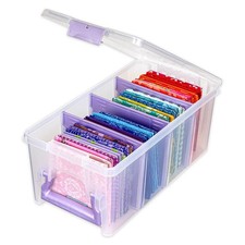 Semi Satchel Portable Craft Organizer with 3 Dividers - Clear Plastic Storage...