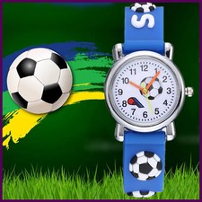 Football Silicone Kids Watches Unique Design Cartoon Ball Wristwatch Boy Quartz