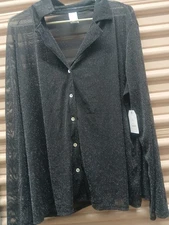 Time And Tru Missy Coverup NWT Women's Size XL Black