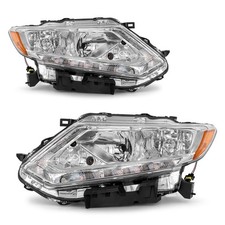 Gruppo Faro Proiettore per Nissan Rogue 2014 2015 2016 Lente Trasparente Alloggiamento Cromato...