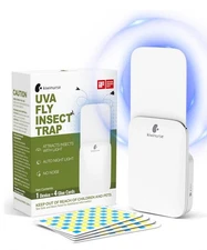 Flying Insect Trap Indoor - Plug-in Fly Catcher and Killers Includes 4 Glue Card