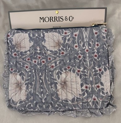 MORRIS & CO Pimpernel Pouch Bag Cotten Zippered 8 x10  Large Pocket NEW PRETTY