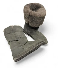 EMU Australia Suede Sheepskin Boots Women Size 11 Sheep Fur Lined