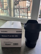 Sigma 16mm f/1.4 DC DN Contemporary Lens Sony E-Mount 67mm w/ Box