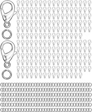 700Pcs Lobster Claw Clasps and Open Jump Rings Set, 12MM Necklace Clasp and Clos