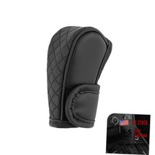 Car Gear Shift Cover, Leather Shifter Cover, Gear Shift Knob Cover for Black