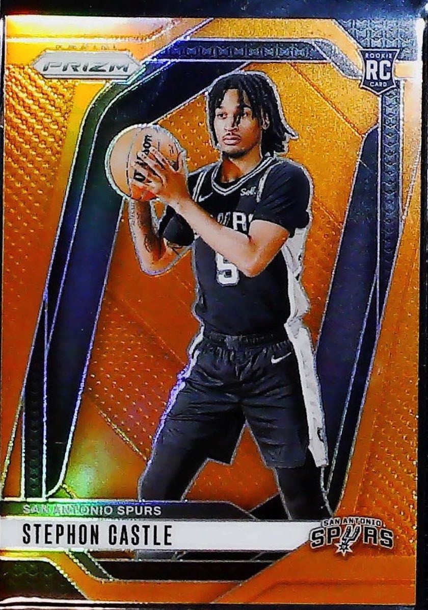 2024-25 Panini Prizm #234 Stephon Castle Prizms Orange #/49