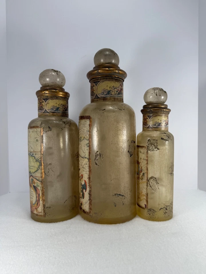 Conjunto de 3 Garrafas Extremas do Império Turco com Rolhas Decoração de Resina #19221 - Imagem 4 de 4