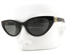 Miu Miu Sunglasses SMUA04 16K-08Z Polished Black Gray Tinted Gold Logo with Case